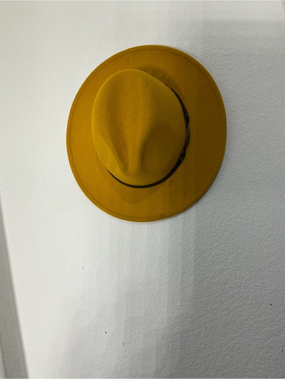 Mustard Yellow Wool Fedora Hat - Unbranded